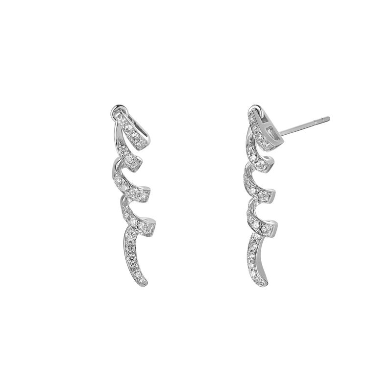 14K White Gold Natural Diamond  Round Stud Earrings MZ9814