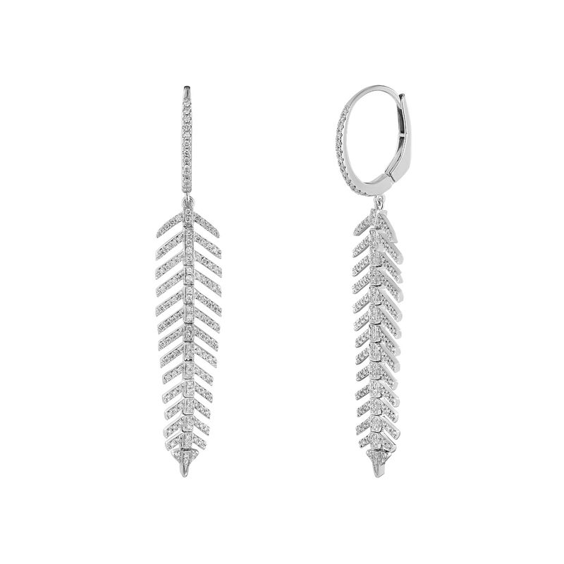14K White Gold Natural Diamond  Earring MZ9819