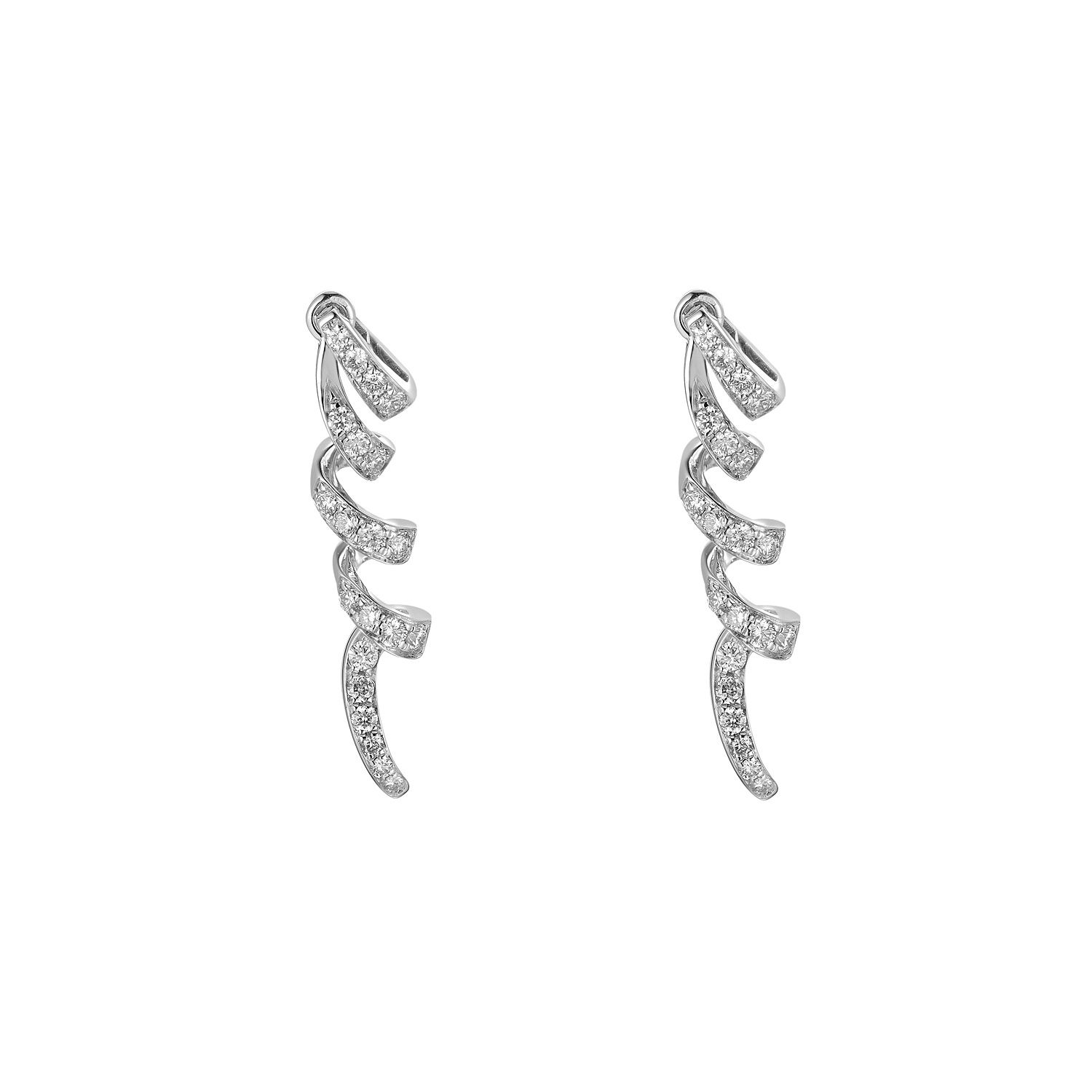 14K White Gold Natural Diamond  Round Stud Earrings MZ9814