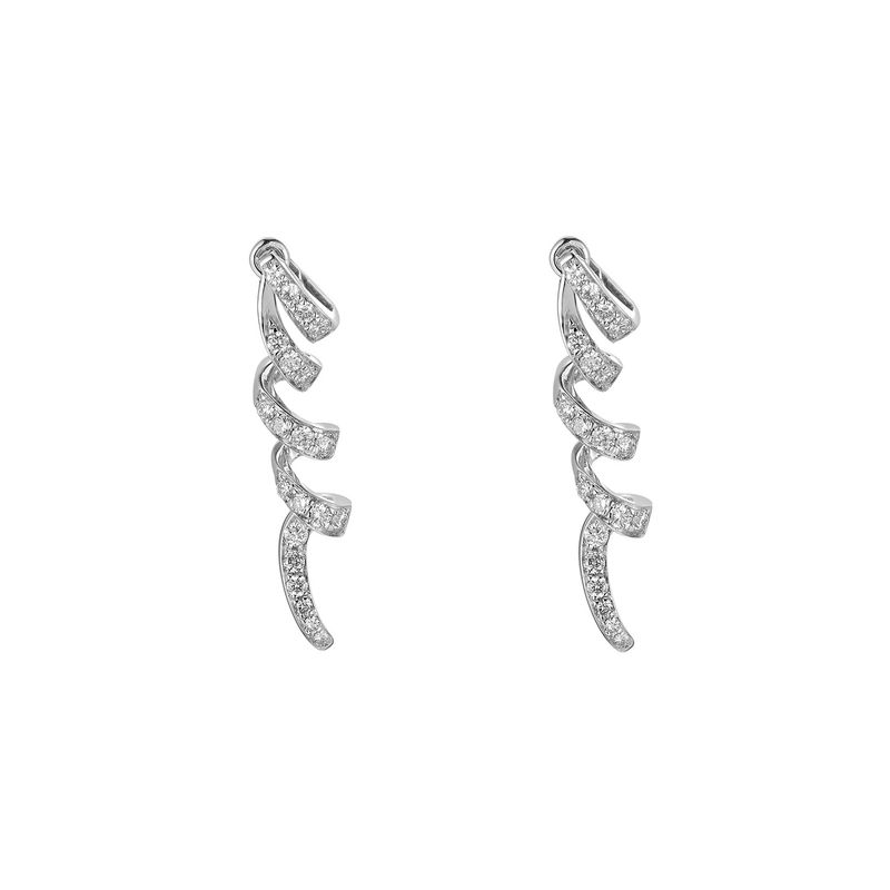 14K White Gold Natural Diamond  Round Stud Earrings MZ9814