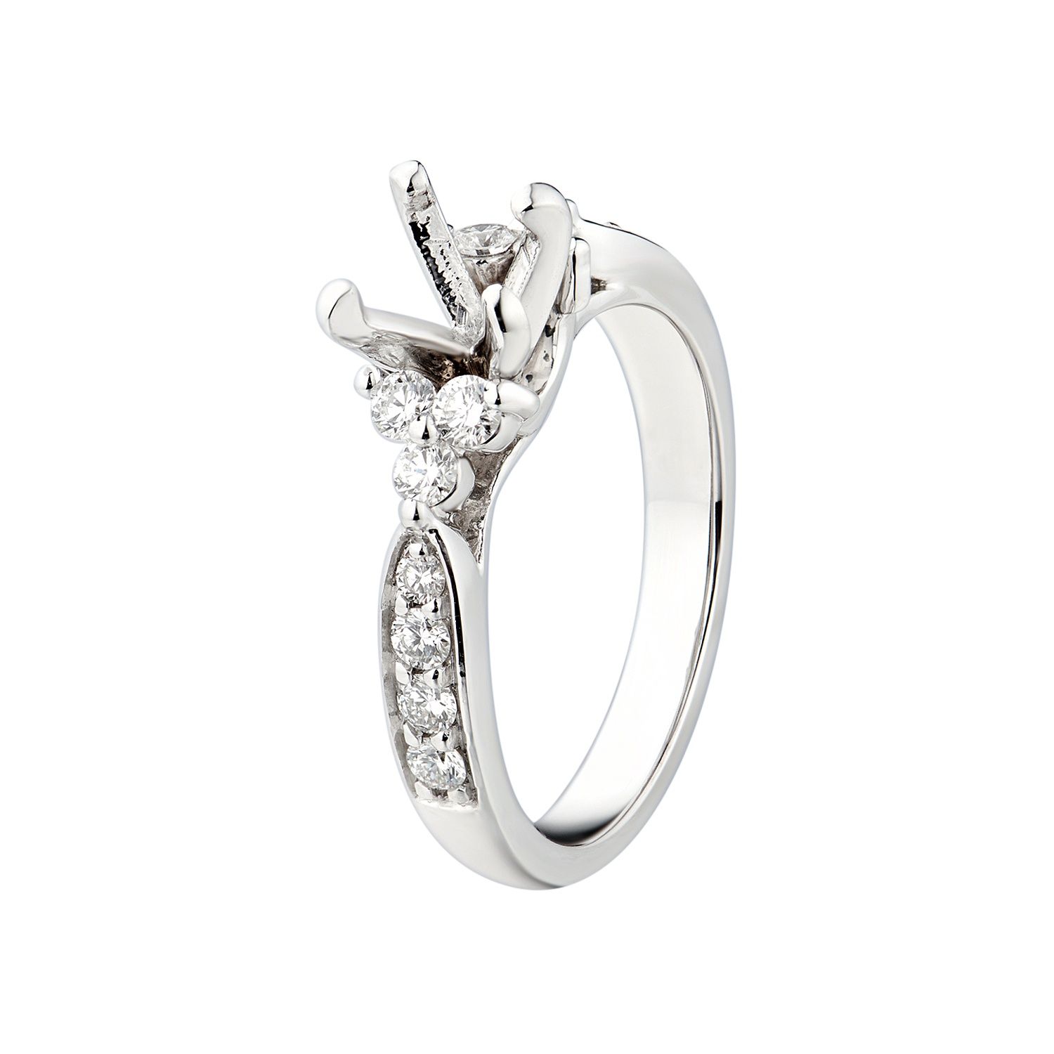 14K White Gold Natural Diamond Engagement Ring MZ6322