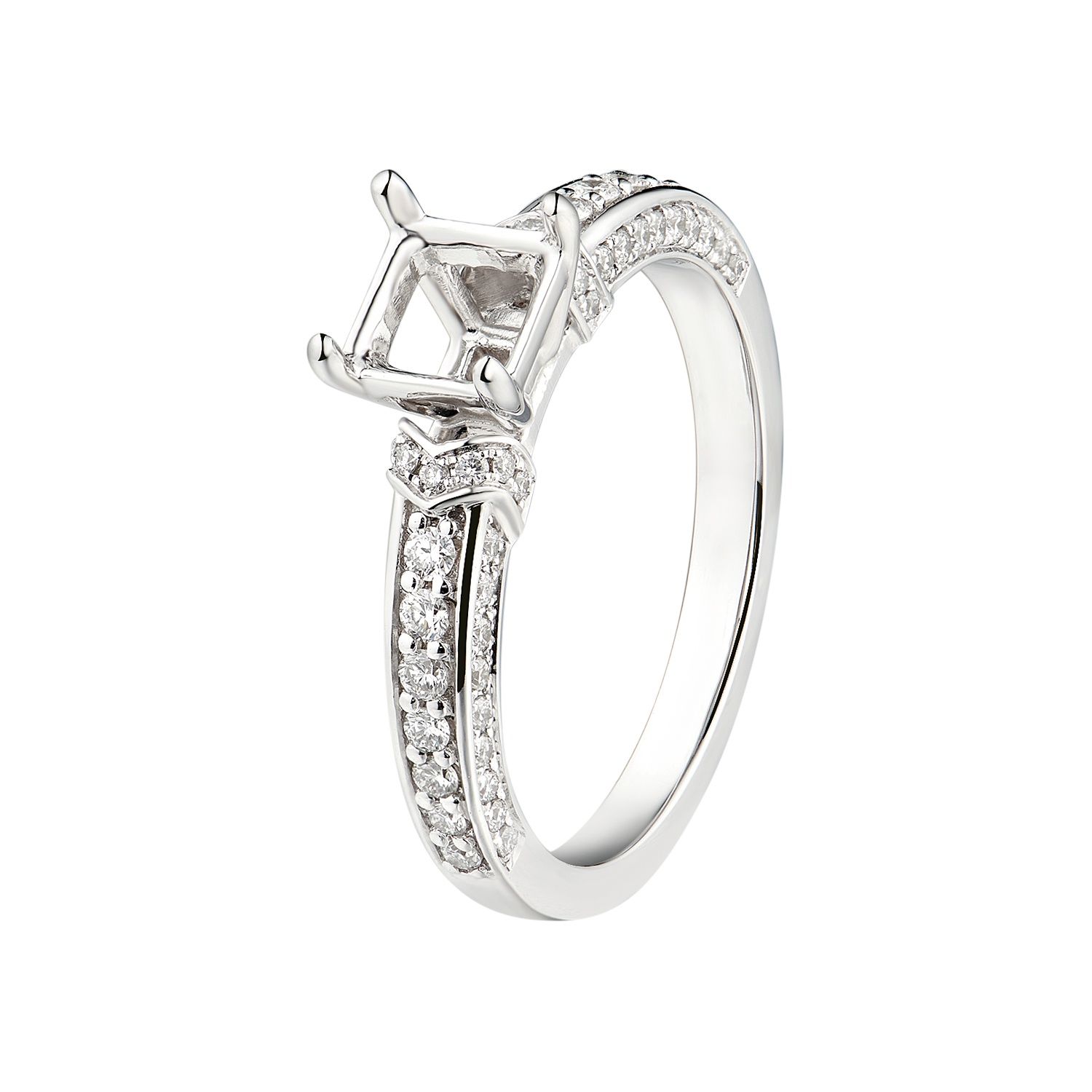 14K White Gold Natural Diamond Engagement Ring MZ6292