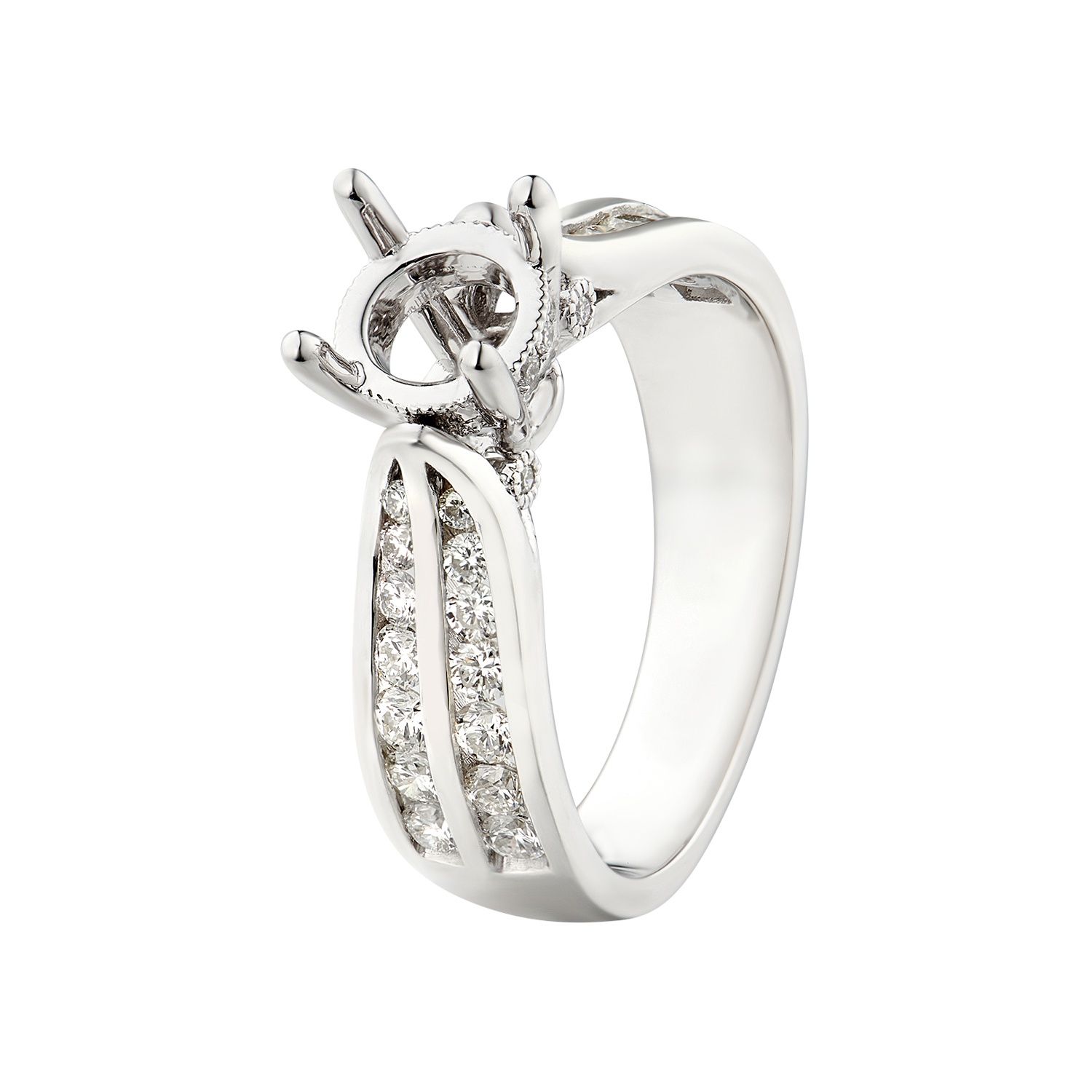 14K White Gold Natural Diamond Engagement Ring MZ6287