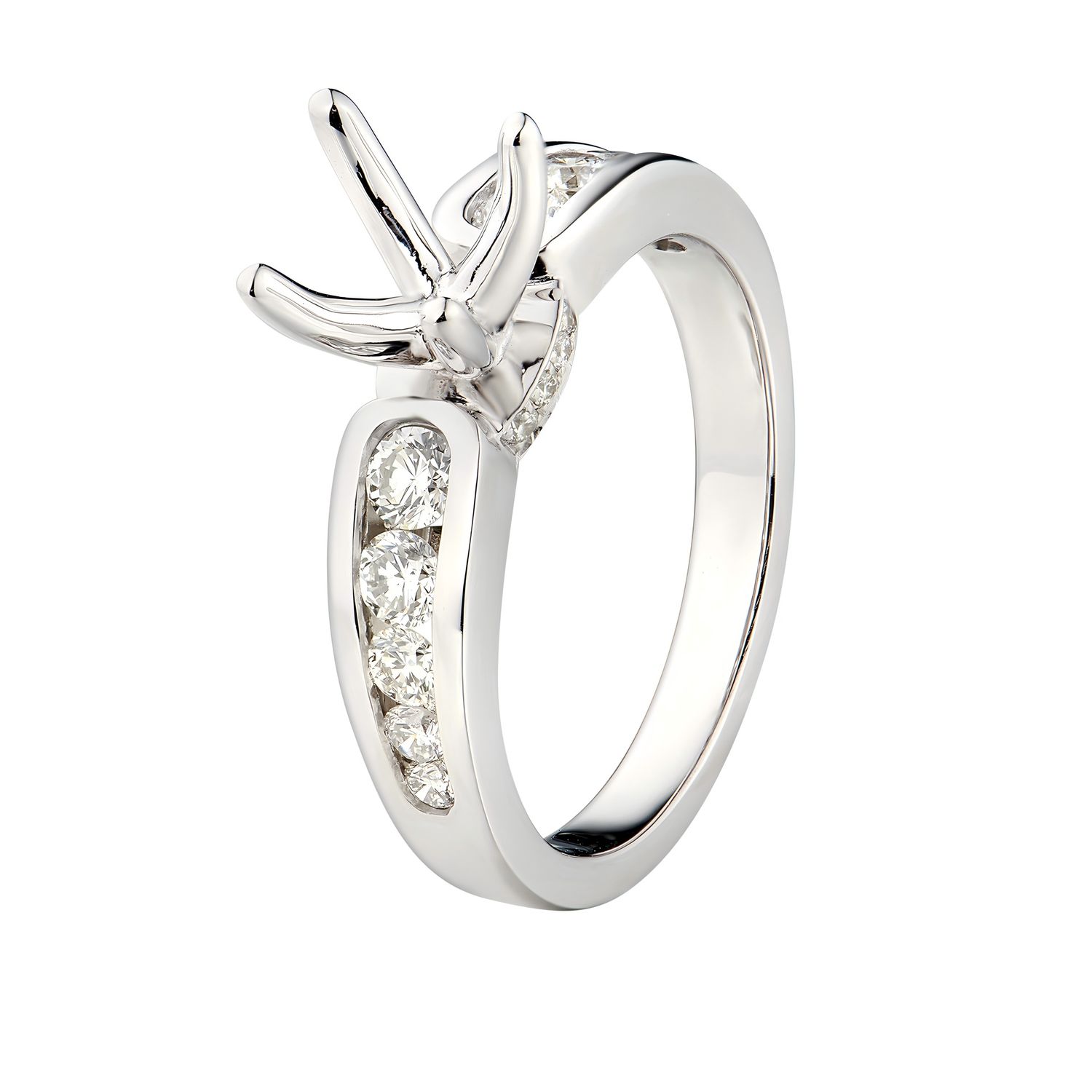 14K White Gold Natural Diamond Engagement Ring MZ6286