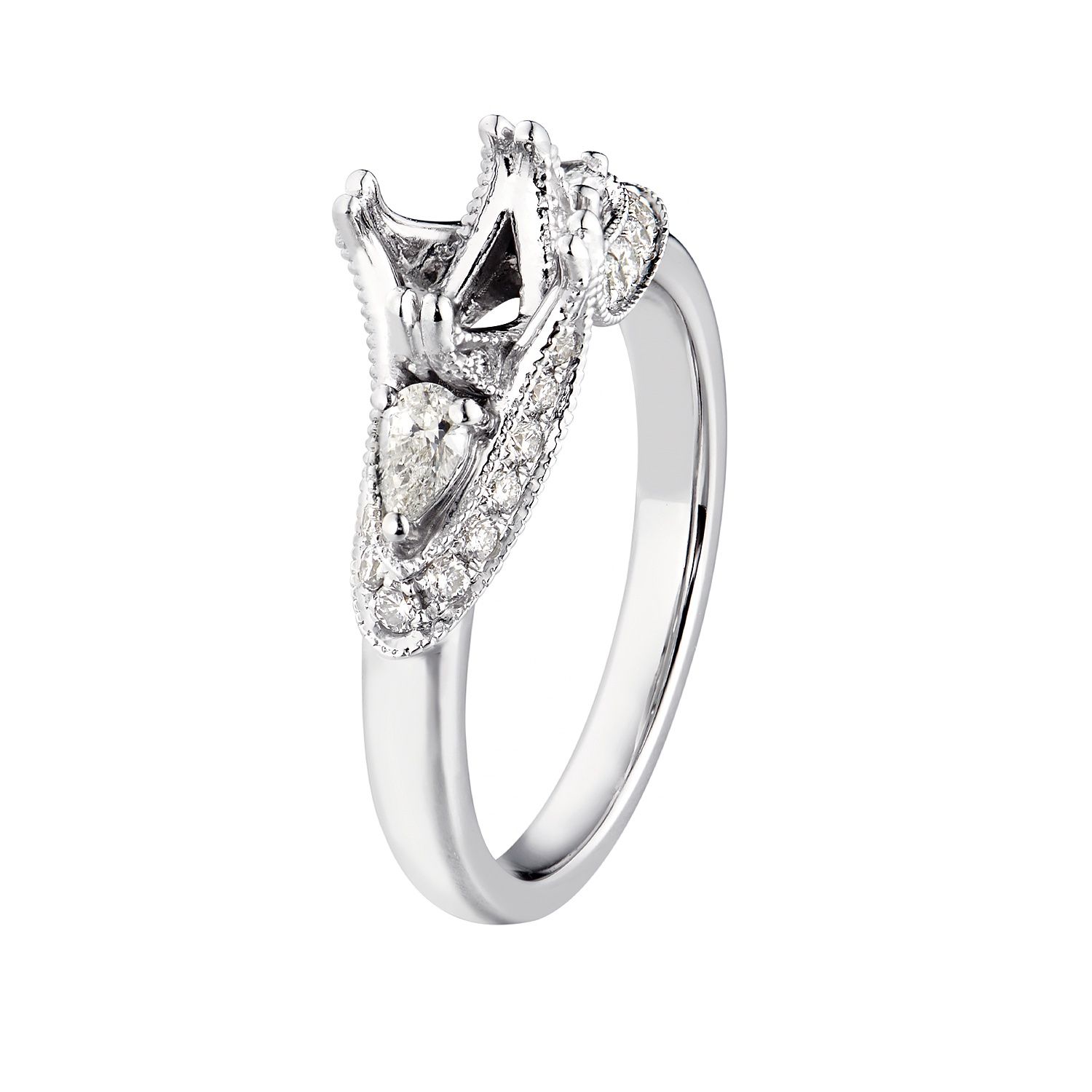 14K White Gold Double Prong Engagement Ring MZ6263