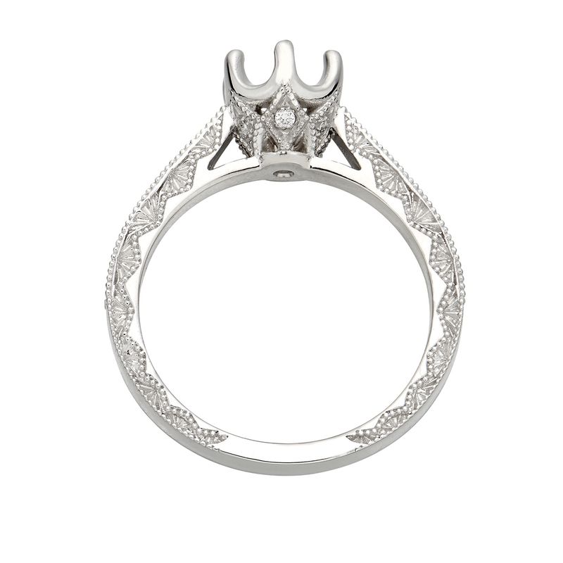 14K White Gold Vintage Engagement Ring MZ6266 Natural Diamond