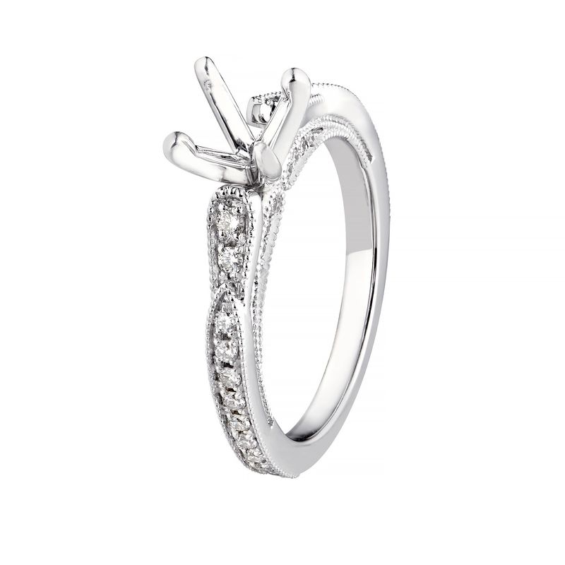 14K White Gold Natural Diamond s Engagement Ring MZ6264 Natural Diamond