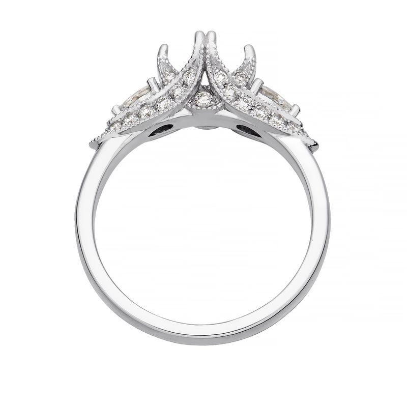 14K White Gold Double Prong Engagement Ring MZ6263