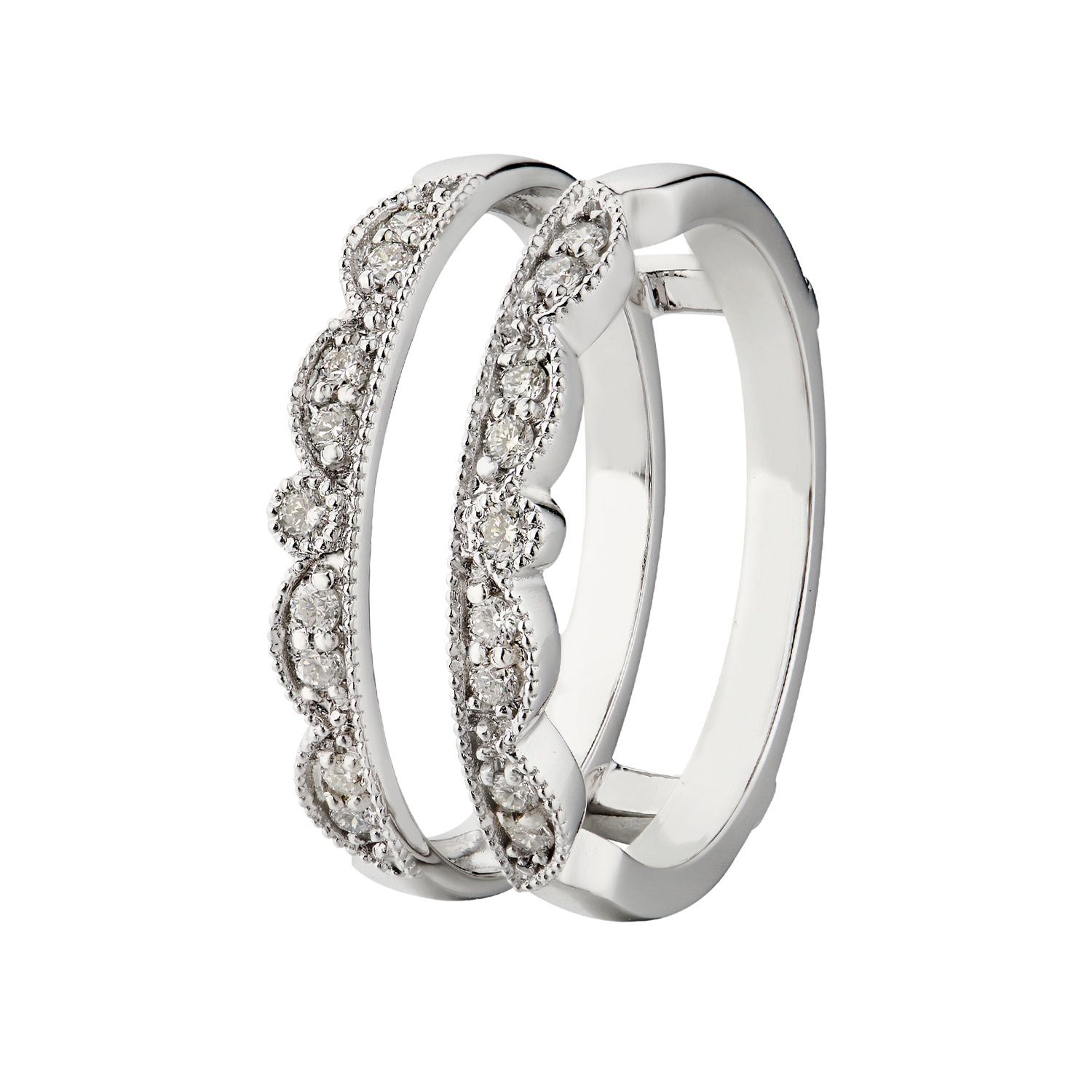 14K White Gold Natural Diamond s Enhancer Ring MZ6224