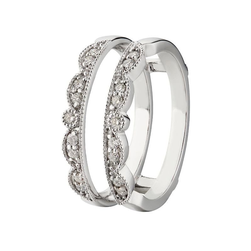 14K White Gold Natural Diamond s Enhancer Ring MZ6224
