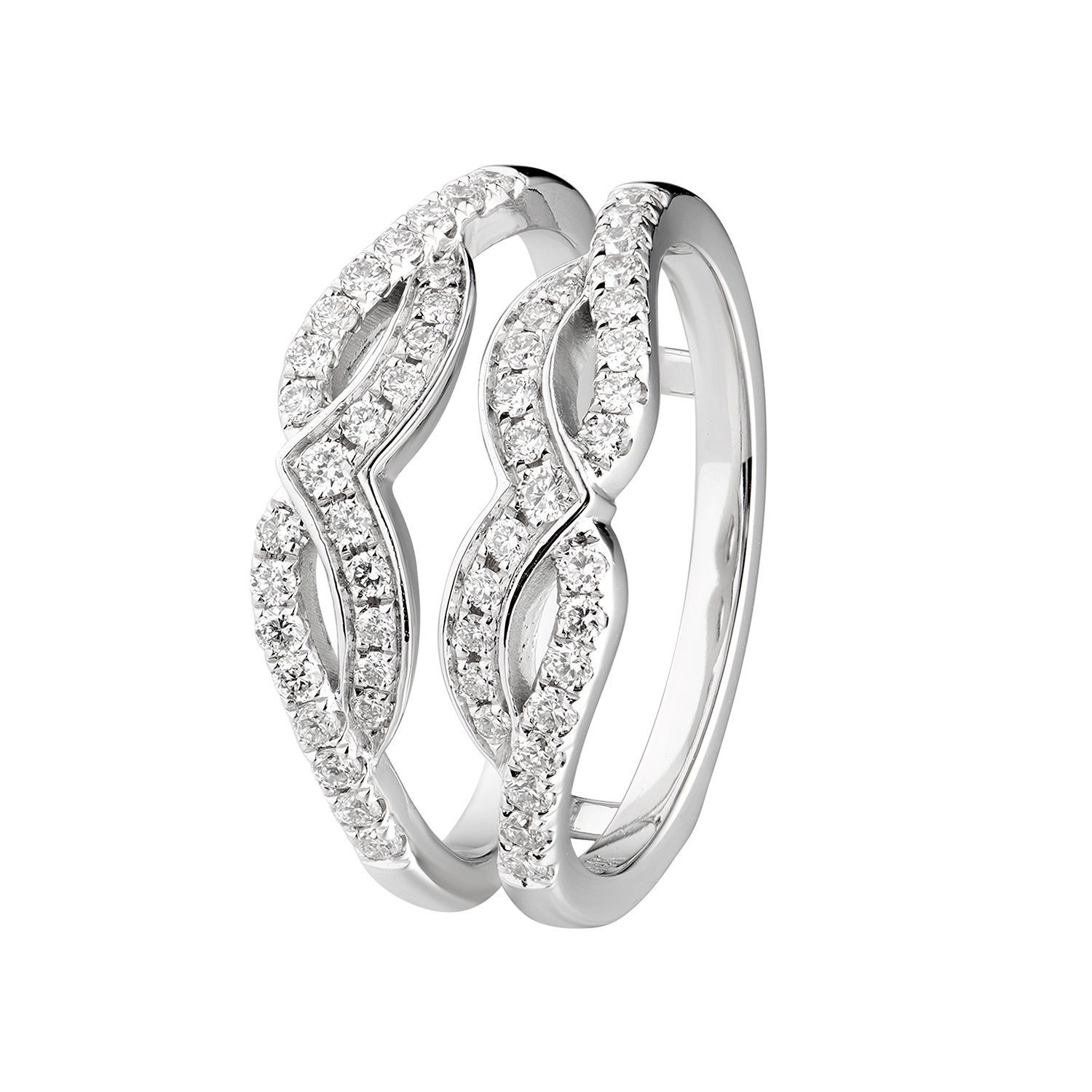 14K White Gold Natural Diamond Enhancer Ring MZ6197