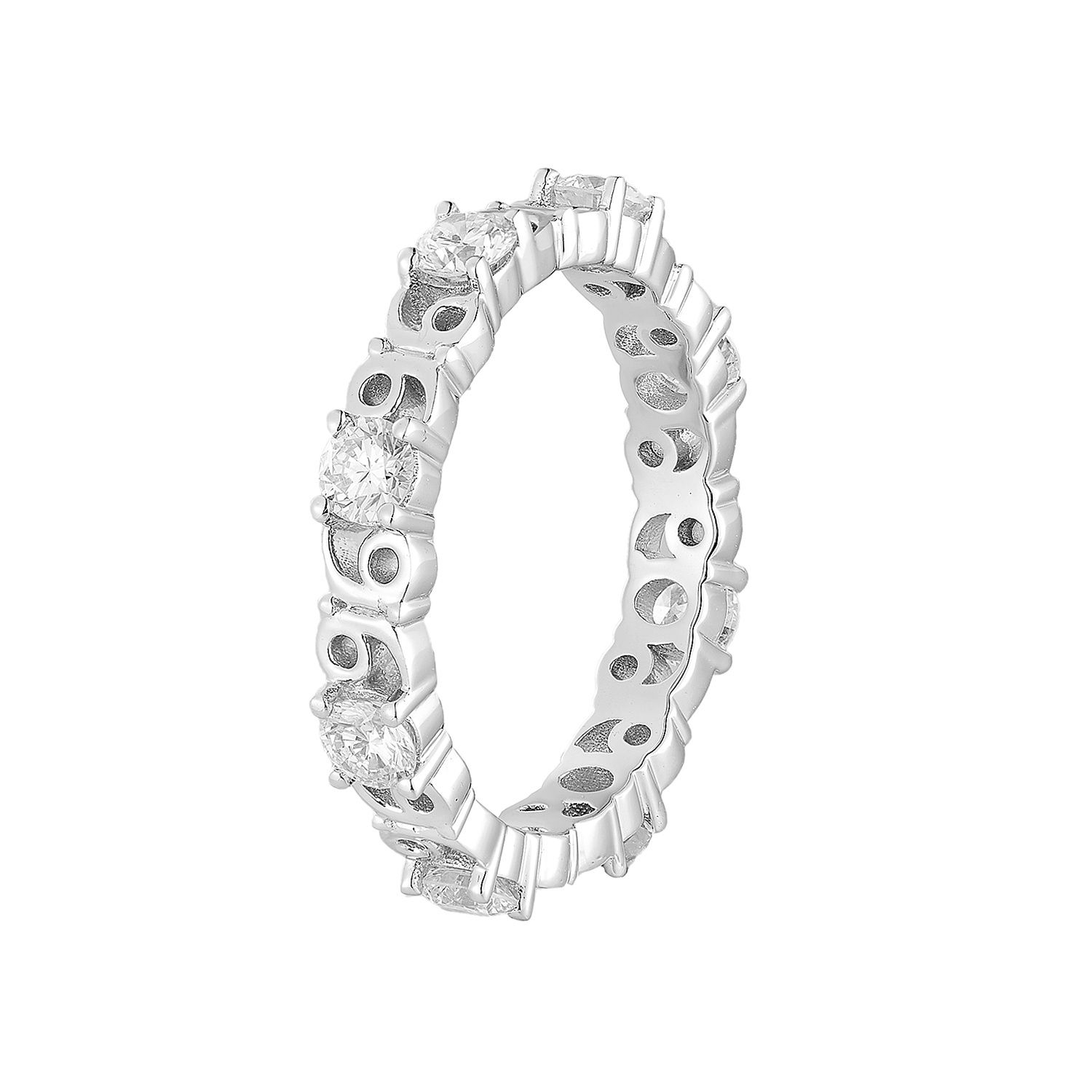 14K White Gold Round Lab Grown Diamond Wedding Band MZ9660