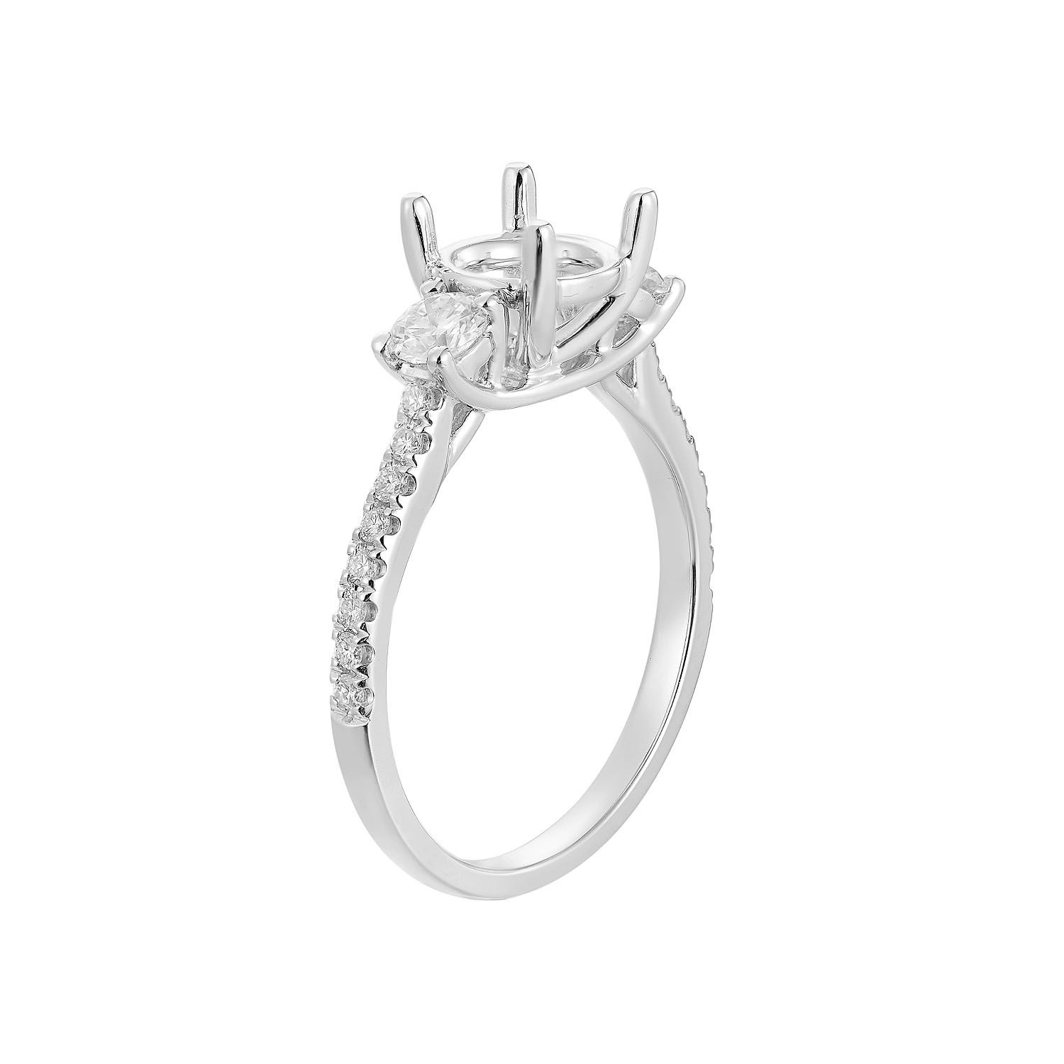 14K White Gold Natural Diamond Engagement Ring MZ6161