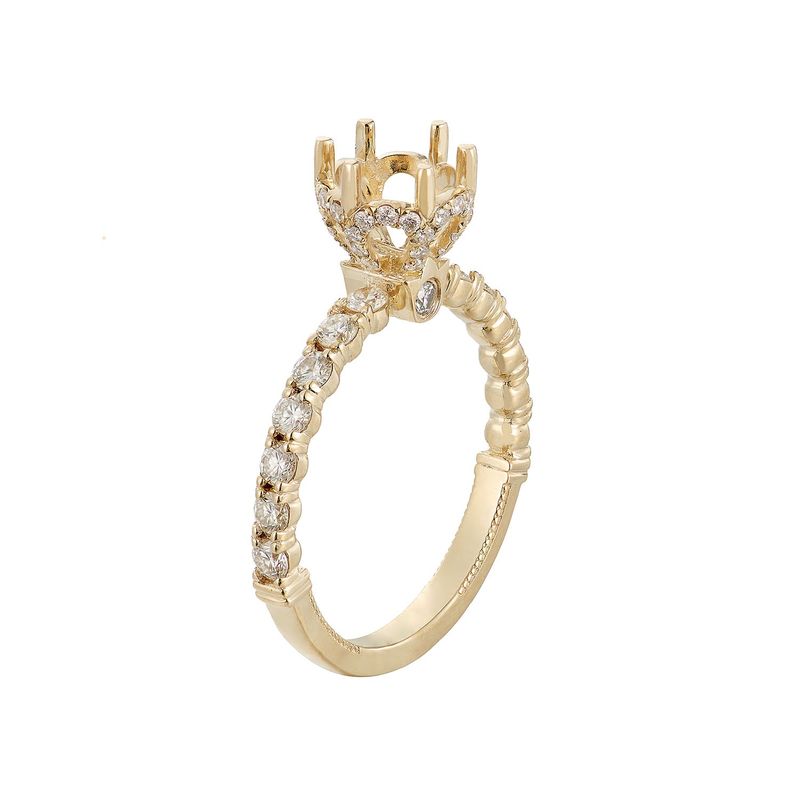 14K White/Yellow Gold Natural Diamond Engagement Ring MZ1141(SJ0044)