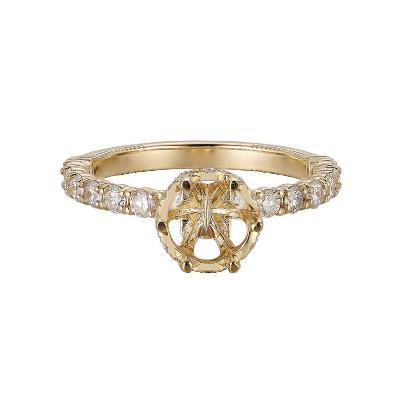 14K Yellow Gold Natural Diamond Engagement Ring MZ1141(SJ0044)
