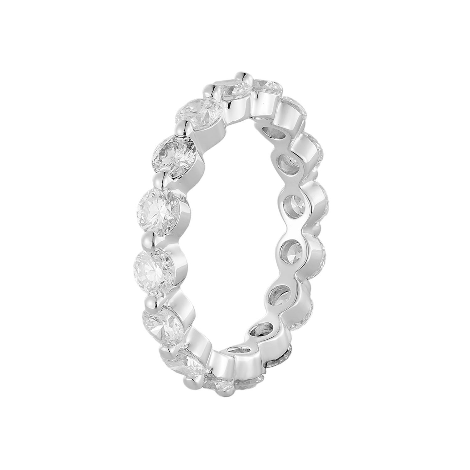 14K White/Yellow Gold Round Lab Grown Diamond Eternity Wedding HYD1618-1, Colour: 14KWhite-2.76g-2.326ct-LG