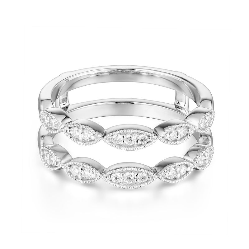 14K White Gold Natural Diamond  Ring Enhancer MZ6062