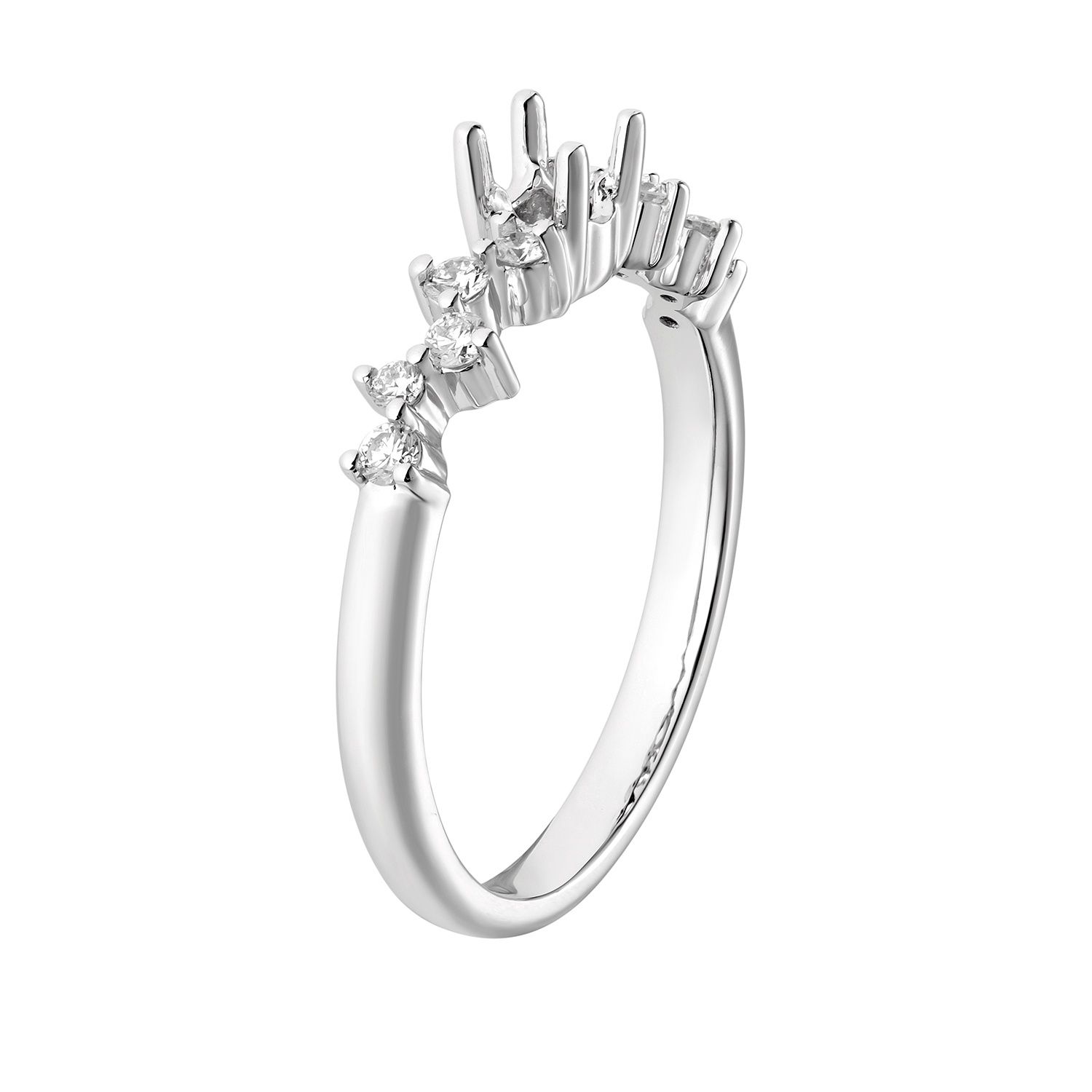 14k White Gold Round Natural Diamond  Engagement Ring MZ5932 Natural Diamond