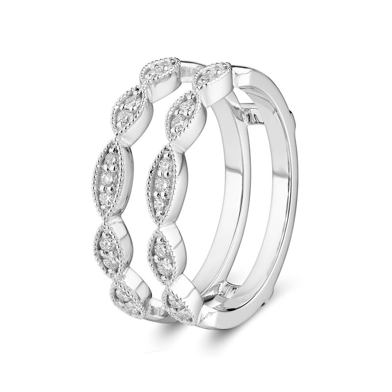 14K White Gold Natural Diamond  Ring Enhancer MZ6062