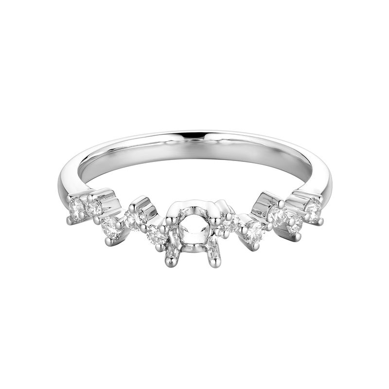 14k White Gold Round Natural Diamond  Engagement Ring MZ5932 Natural Diamond