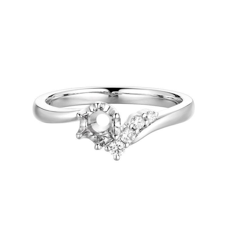 14k White Gold Round Natural Diamond  Engagement Ring MZ5930 Natural Diamond