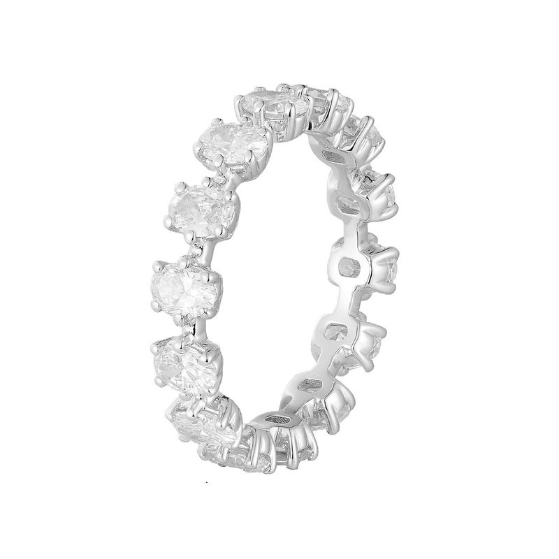 14K White Gold Oval Lab Grown Diamond Eternity Band MZ12035
