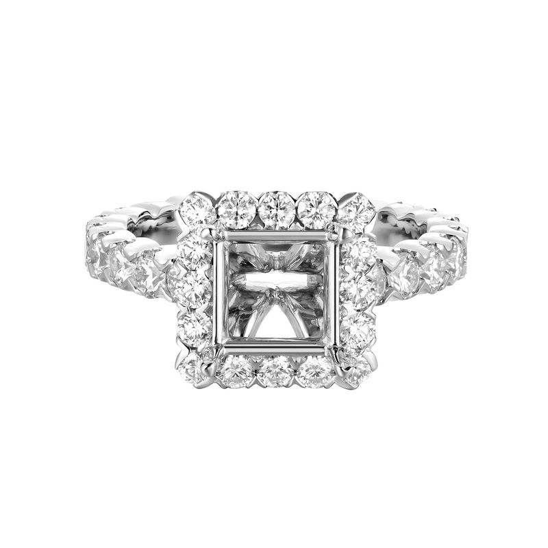 14k White Gold Natural Diamond Engagement Ring MZ5926