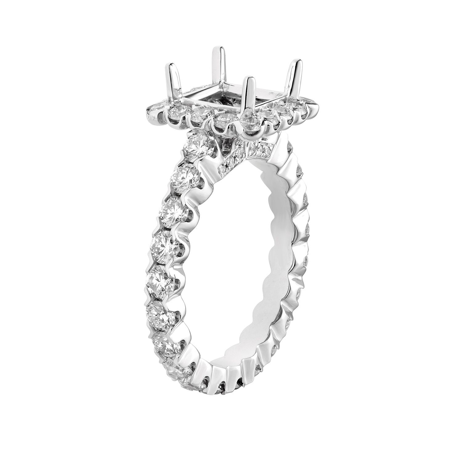 14k White Gold Natural Diamond Engagement Ring MZ5926