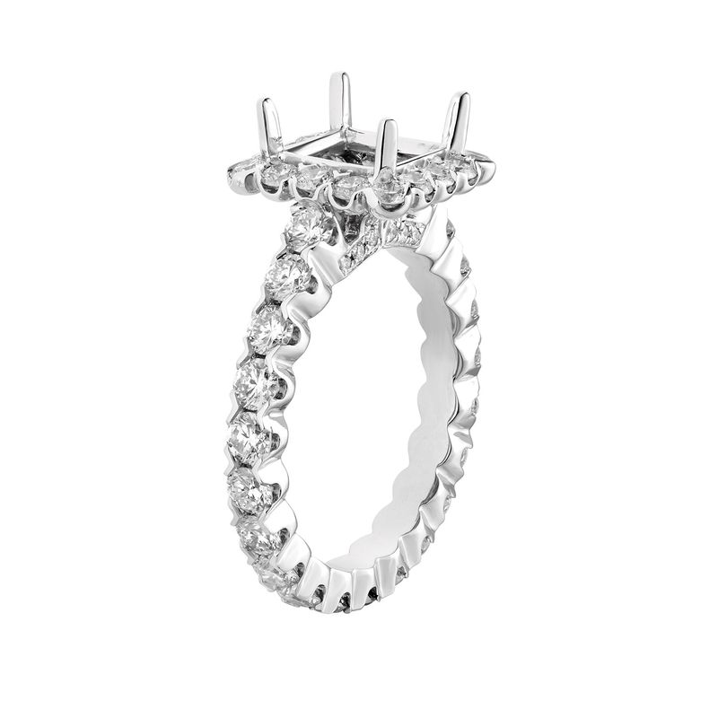 14k White Gold Natural Diamond Engagement Ring MZ5926