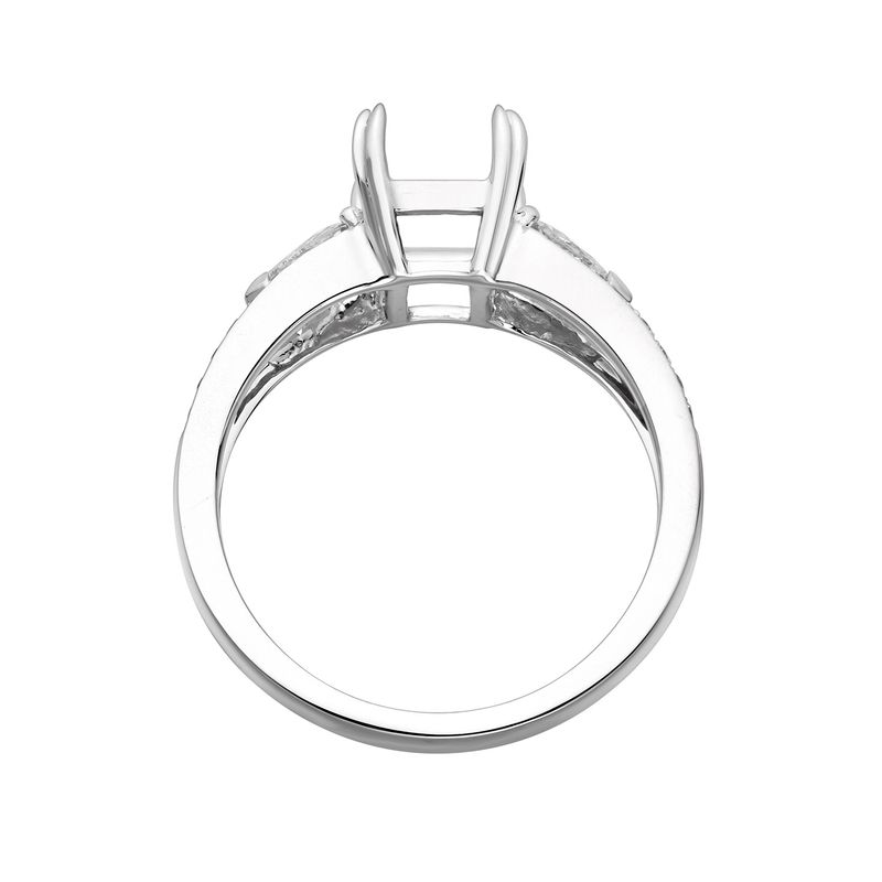 14K White Gold Emerald Natural Diamond  Engagement Ring MZ5908 Natural Diamond