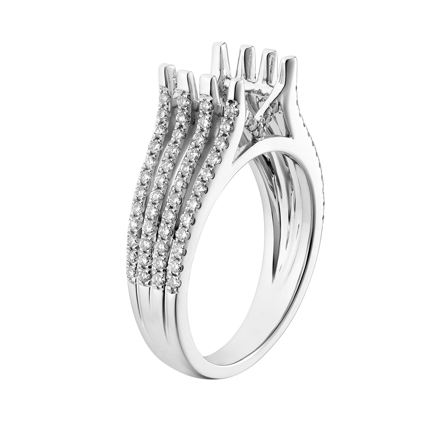 14k White Gold Cushion Halo Engagement Ring MZ5910 Natural Diamond