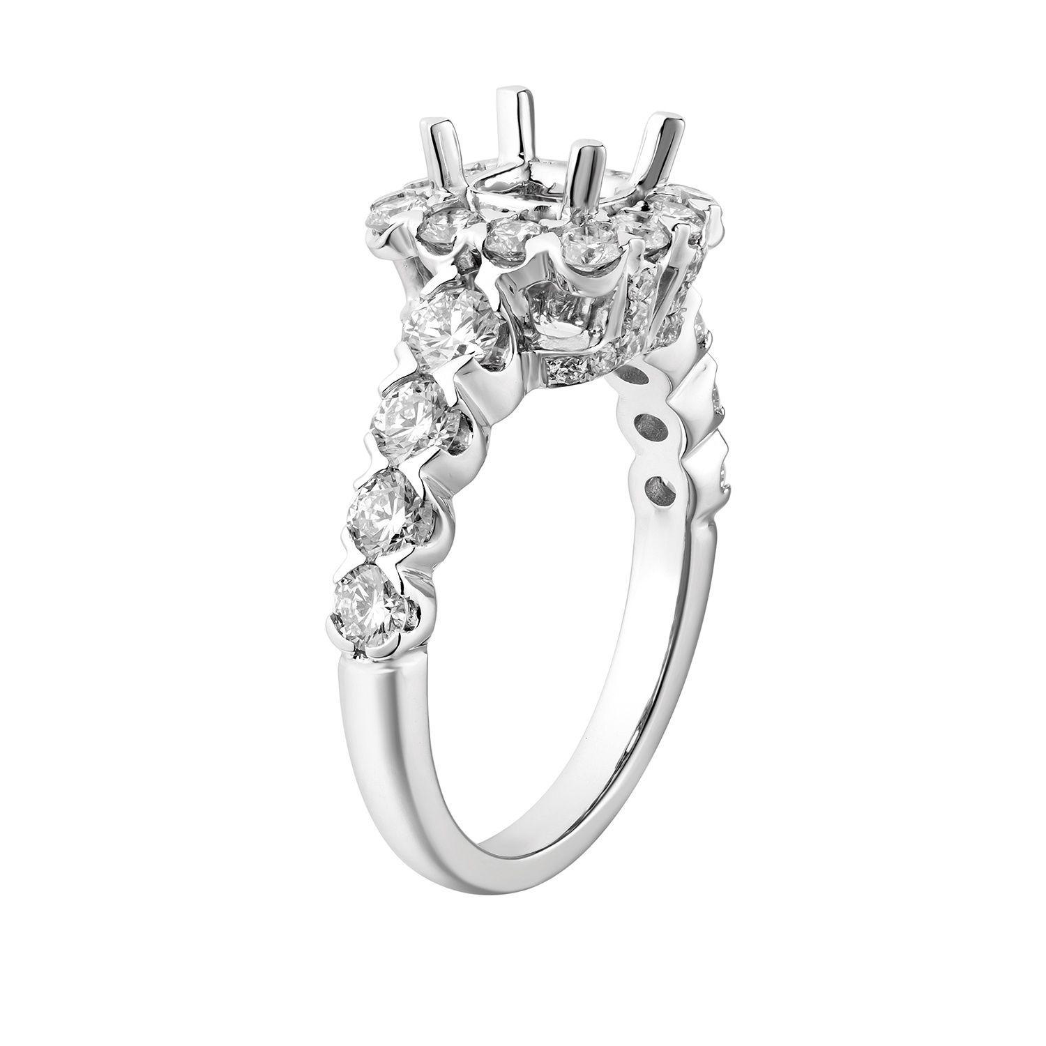 14k White Gold Natural Diamond Engagement Ring MZ5891