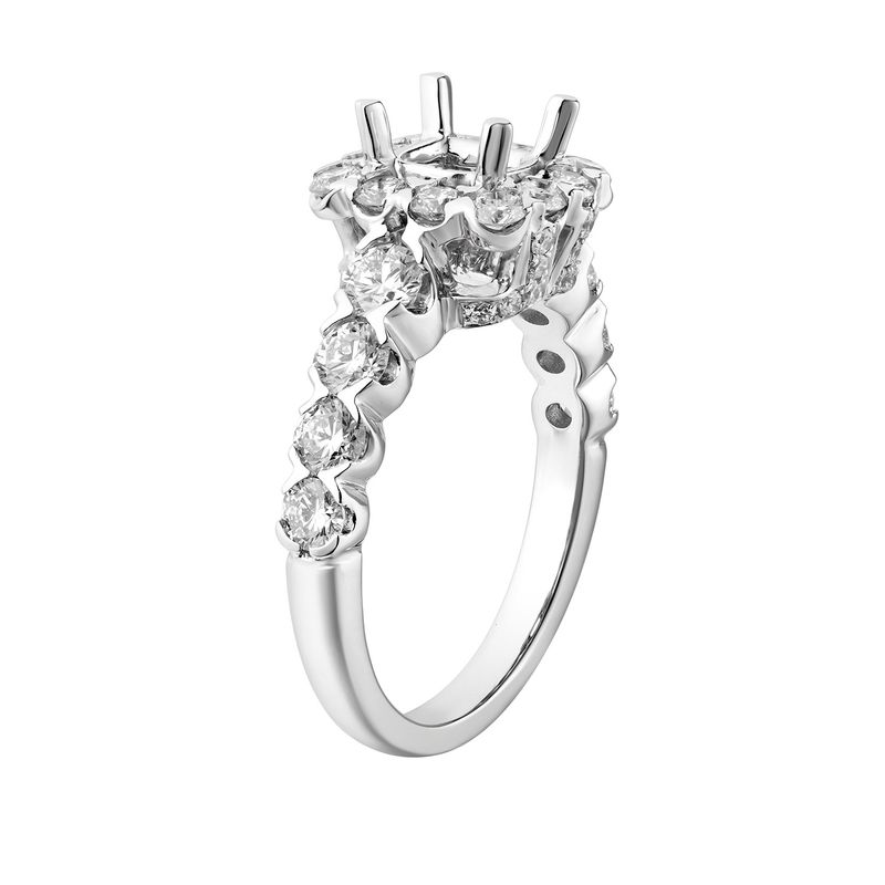 14k White Gold Natural Diamond Engagement Ring MZ5891