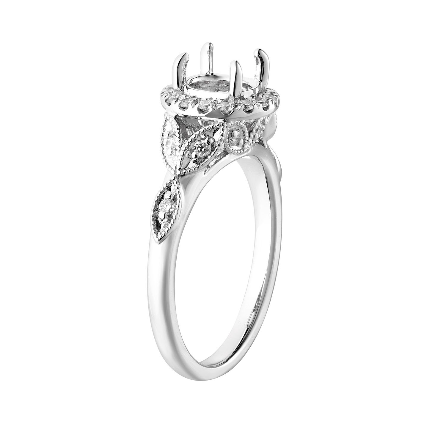14k White Gold Natural Diamond Engagement Ring MZ5786
