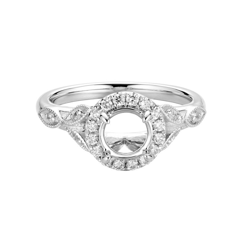 14k White Gold Natural Diamond Engagement Ring MZ5786