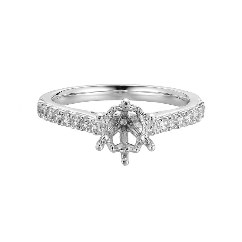 14k White/Yellow Gold Straight Shank Natural Diamond  Engagement Ring HF9060