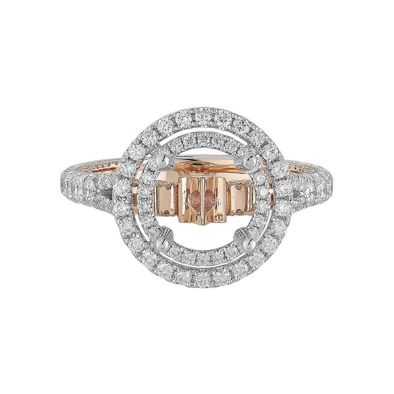 14K White Gold 14K Rose Gold Split Shank Engagement Ring HSTR1957 Natural Diamond