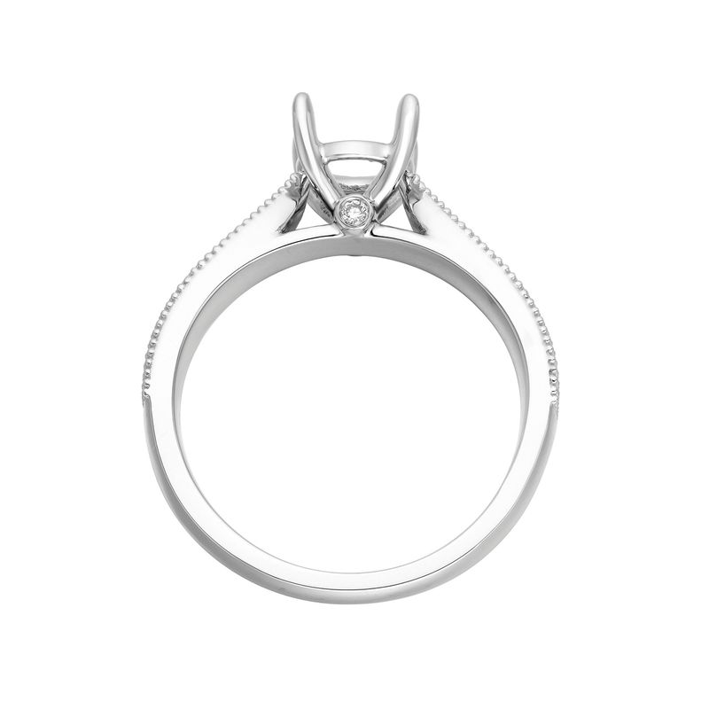 14K White Gold Round Natural Diamond  Engagement Ring MZ5748