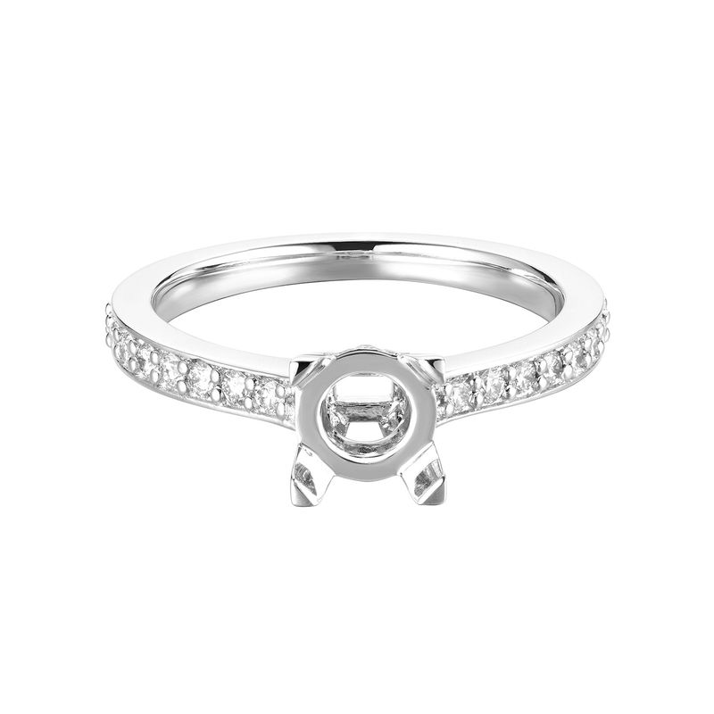 14K White Gold Channel Setting Engagement Ring MZ5705 Natural Diamond