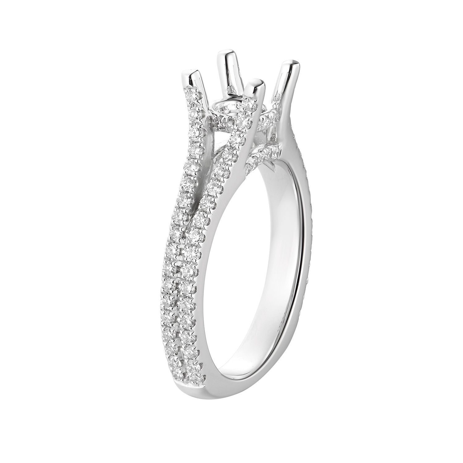 14K White Gold Natural Diamond Engagement Ring MZ5700