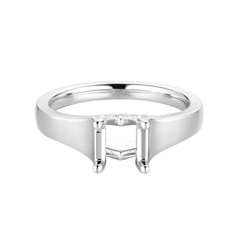 14K White Gold Four Prongs Natural Diamond Engagement Ring MZ5697