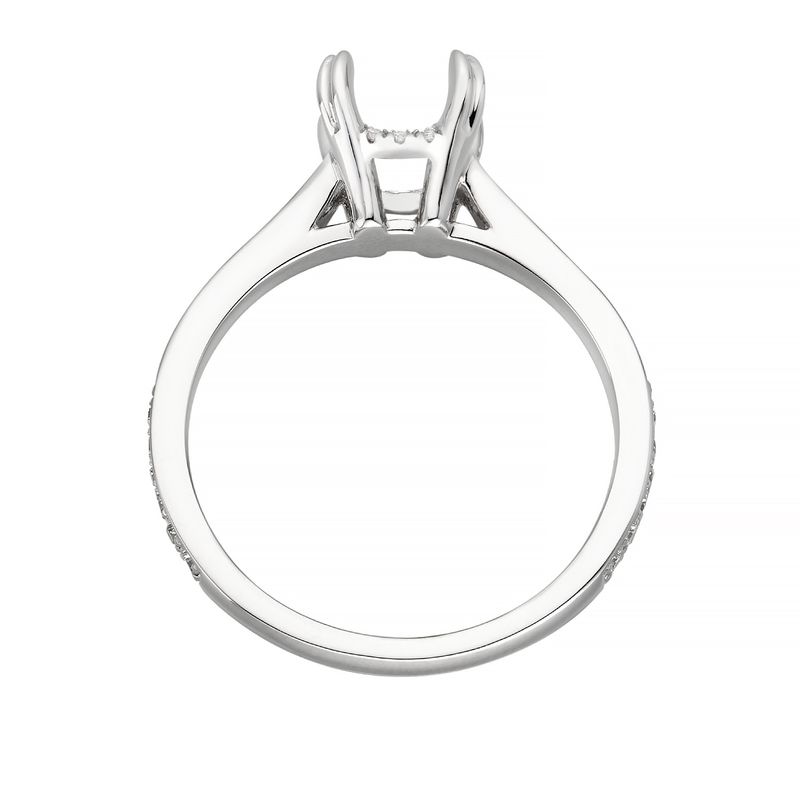 14K White Gold Double Prongs Round Natural Diamond  Engagement Ring MZ5616 Natural Diamond