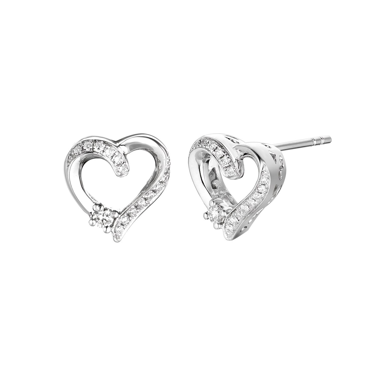 14K White Gold Natural Diamond  Earring Stud MZ7680 Natural Diamond