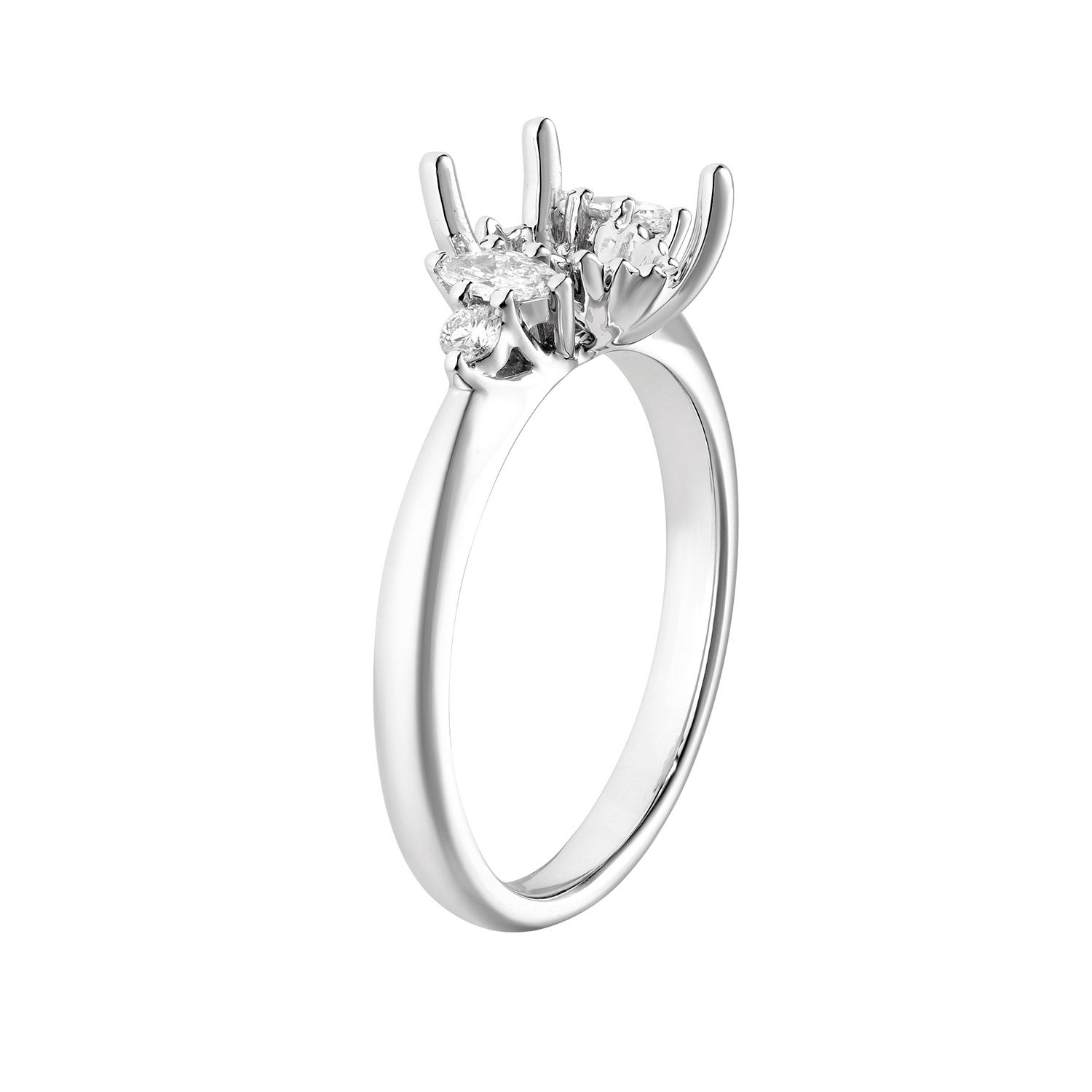 14K White Gold Pear Natural Diamond  Classic Engagement Ring MZ7475 Natural Diamond