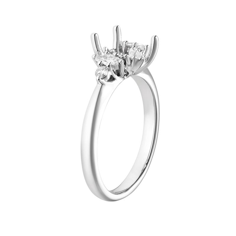 14K White Gold Pear Natural Diamond  Classic Engagement Ring MZ7475 Natural Diamond