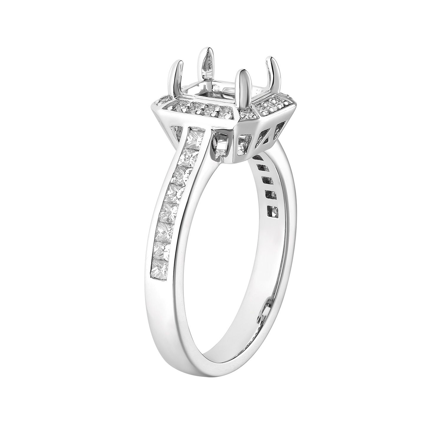 14K White Gold Natural Diamond Engagement Ring MZ7438
