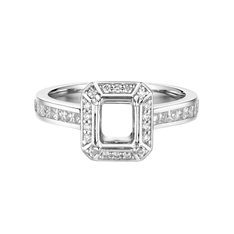 14K White Gold Natural Diamond Engagement Ring MZ7438