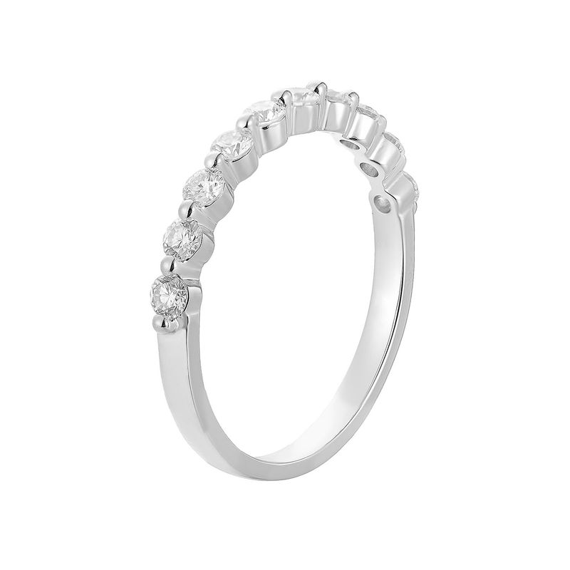 14K White Gold Round Natural Diamond  Wedding Band D2561