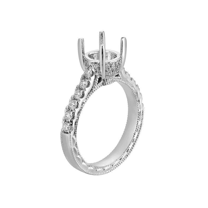 14K White Gold Luxury Natural Diamond  Engagement Ring HYDR2266-KPR-759