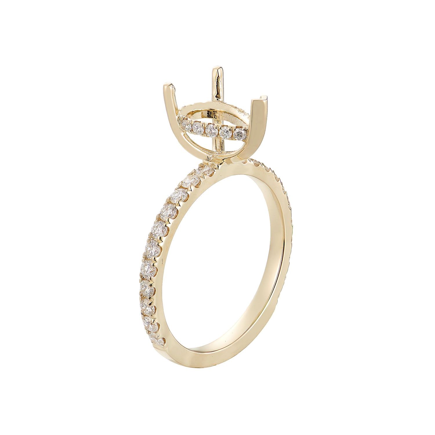 14K Yellow Gold Pear Centre Natural Diamond  Engagement Ring IH-033-6.5